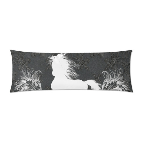 Horse, black and white Custom Zippered Pillow Case 21"x60"(Two Sides)