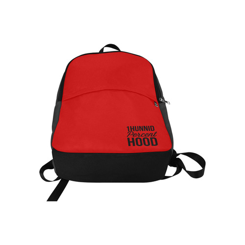 Red 1Hunnid Percent Hood Backpack Fabric Backpack for Adult (Model 1659)