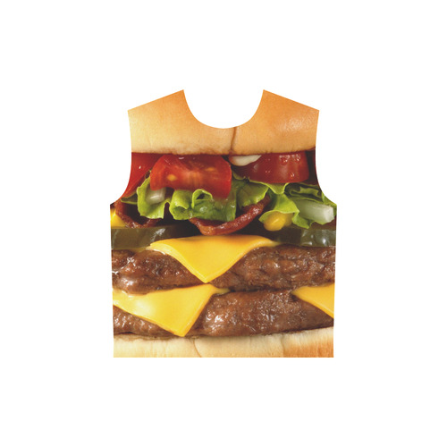 CHEESEBURGER (2) All Over Print Sleeveless Hoodie for Women (Model H15)