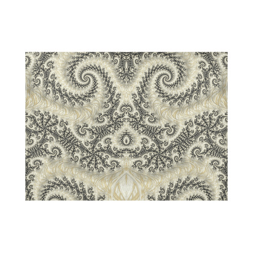 Frax Fractal Beige Black Placemat 14’’ x 19’’ (Set of 6)