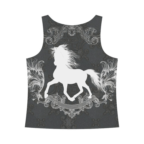 Horse, black and white All Over Print Tank Top for Women (Model T43)