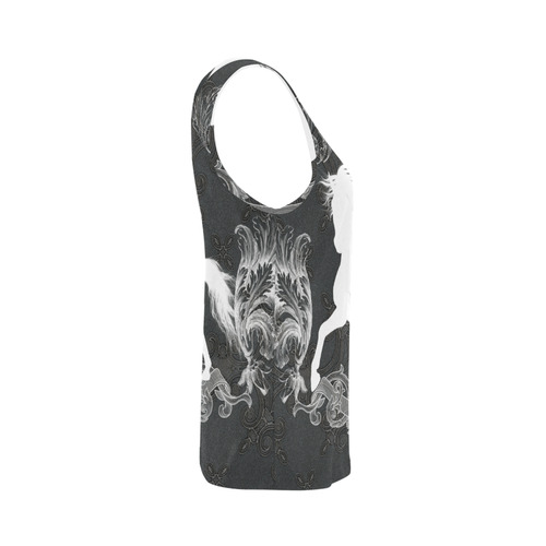 Horse, black and white All Over Print Tank Top for Women (Model T43)