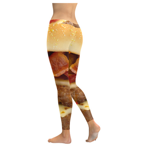 BURGER (2) Women's Low Rise Leggings (Invisible Stitch) (Model L05)