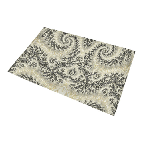 Frax Fractal Beige Black Bath Rug 20''x 32''