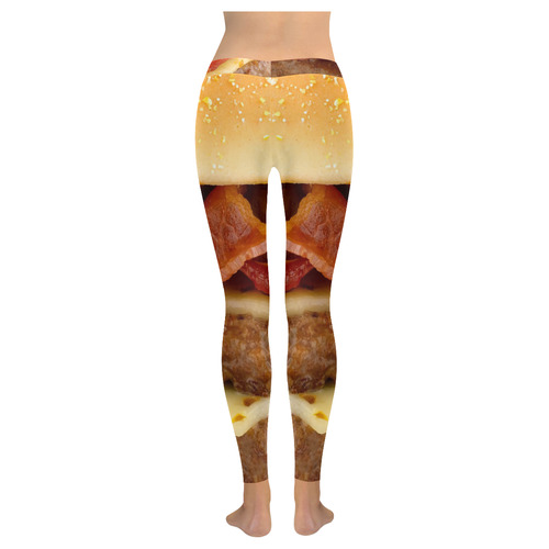 BURGER (2) Women's Low Rise Leggings (Invisible Stitch) (Model L05)