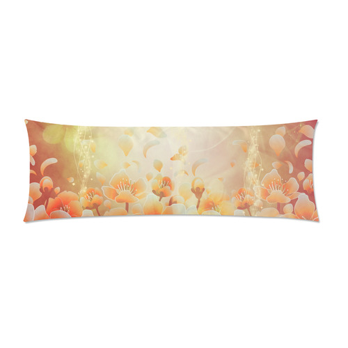 Flower power, soft colors Custom Zippered Pillow Case 21"x60"(Two Sides)