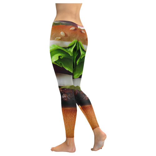 burger Women's Low Rise Leggings (Invisible Stitch) (Model L05)