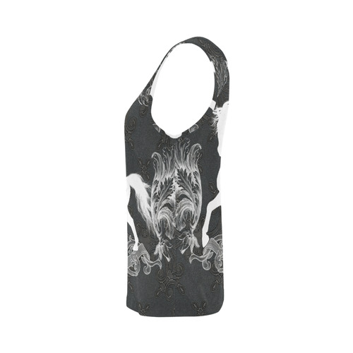 Horse, black and white All Over Print Tank Top for Women (Model T43)