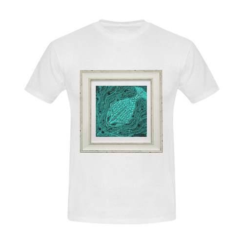 artistic green fish Men's Slim Fit T-shirt (Model T13)