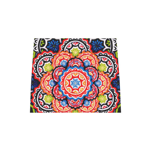 Red Blue Yellow Abstract Floral Mandala Boston Handbag (Model 1621)