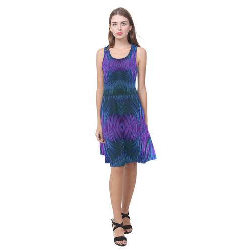 Sunrise Reflections on the Frosty Lake Fractal Atalanta Casual Sundress(Model D04)