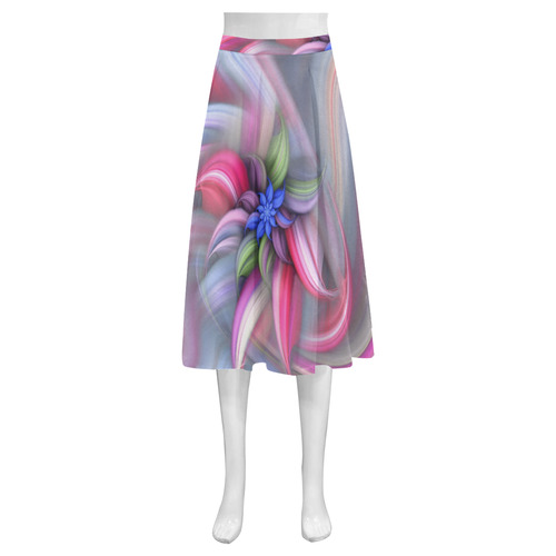 swirling patterns Mnemosyne Women's Crepe Skirt (Model D16)