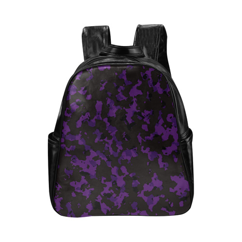 darkpurplecamo Multi-Pockets Backpack (Model 1636)