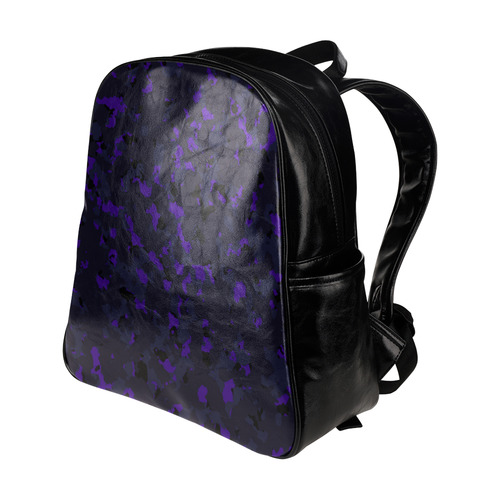 darkpurplecamo1 Multi-Pockets Backpack (Model 1636)