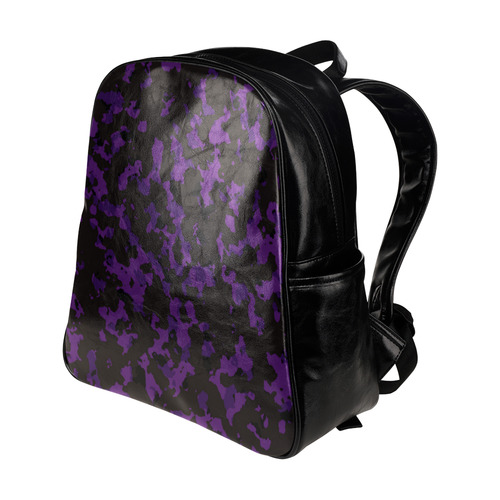 darkpurplecamo Multi-Pockets Backpack (Model 1636)