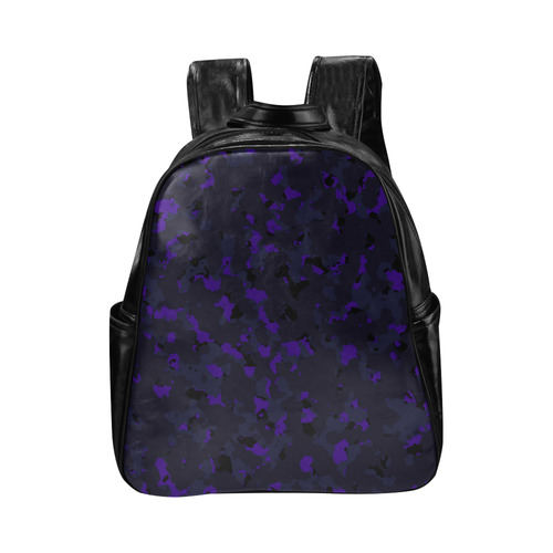 darkpurplecamo1 Multi-Pockets Backpack (Model 1636)