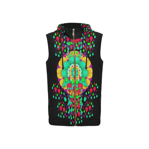 Rain meets sun in soul and mind All Over Print Sleeveless Zip Up Hoodie for Women (Model H16)