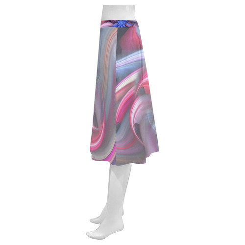 swirling patterns Mnemosyne Women's Crepe Skirt (Model D16)
