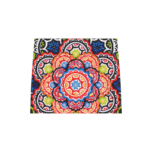 Red Blue Yellow Abstract Floral Mandala Boston Handbag (Model 1621)