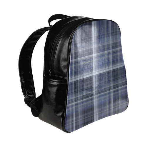 blueplaid Multi-Pockets Backpack (Model 1636)