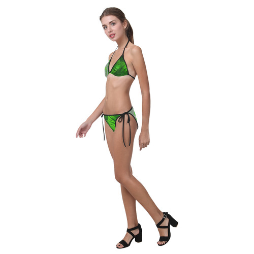 Summer Tropical Monstera Leaves Custom Bikini Swimsuit (Model S01)