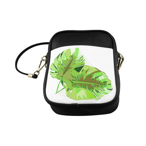 Tropical Geometric Monstera Leaves Sling Bag (Model 1627)