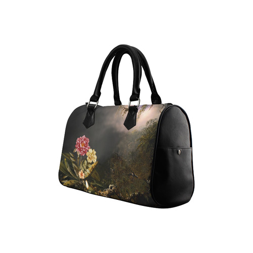 DARK FLORAL WITH TREE Boston Handbag (Model 1621)