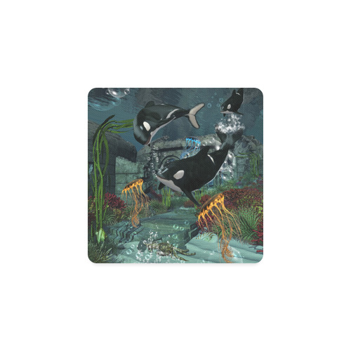 Amazing orcas Square Coaster