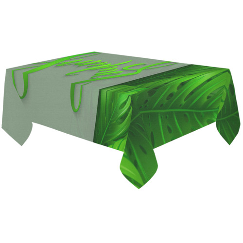 Summer Tropical Monstera Leaves Cotton Linen Tablecloth 60"x120"