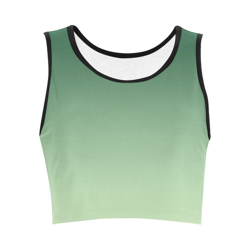 Green Ombre Women's Crop Top (Model T42)