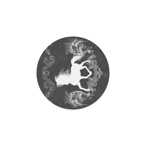 Horse, black and white Round Coaster