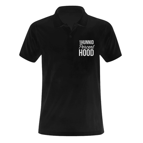 1Hunnid Percent Hood Logo Polo Men's Polo Shirt (Model T24)