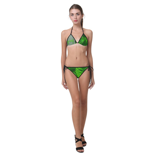 Summer Tropical Monstera Leaves Custom Bikini Swimsuit (Model S01)