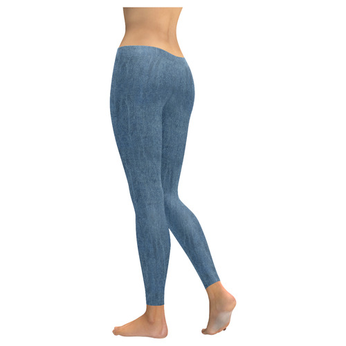 Halloween Denim-Look - Jeans Women's Low Rise Leggings (Invisible Stitch) (Model L05)