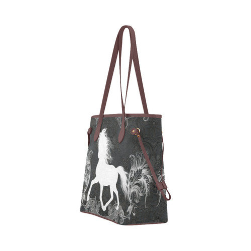 Horse, black and white Clover Canvas Tote Bag (Model 1661)