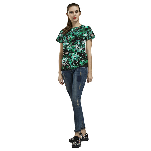 Ivy All Over Print T-Shirt for Women (USA Size) (Model T40)