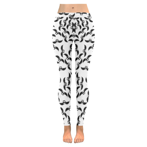 Halloween Skeleton Bats Women's Low Rise Leggings (Invisible Stitch) (Model L05)