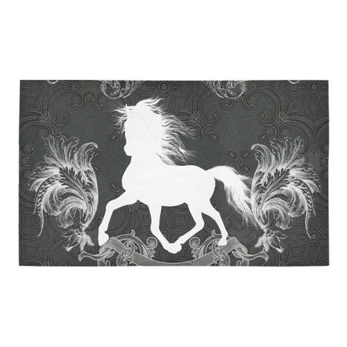 Horse, black and white Azalea Doormat 30" x 18" (Sponge Material)