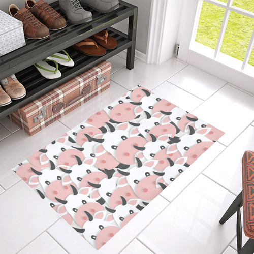 Herd of Cartoon Cows Azalea Doormat 30" x 18" (Sponge Material)