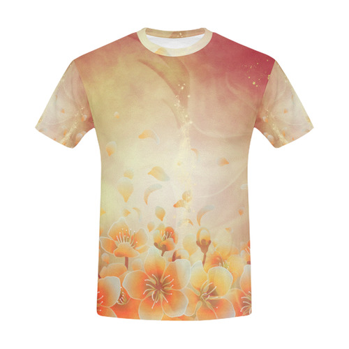 Flower power, soft colors All Over Print T-Shirt for Men (USA Size) (Model T40)