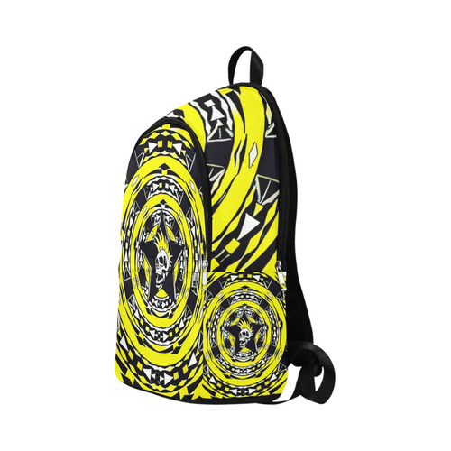 Black and Yellow Punk Tribal Skull Fabric Backpack for Adult (Model 1659)