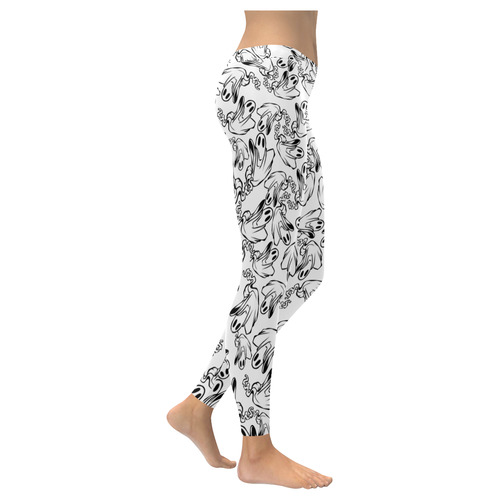 Cute Halloween Ghosts Women's Low Rise Leggings (Invisible Stitch) (Model L05)