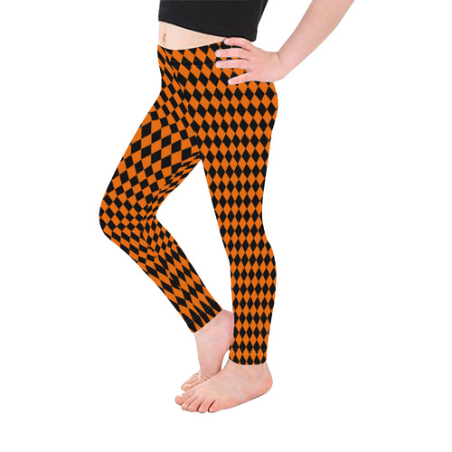 Halloween Diamond Pattern Kid's Ankle Length Leggings (Model L06)