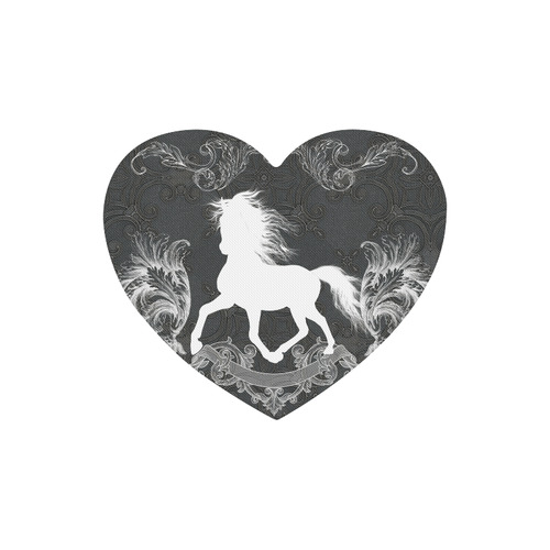 Horse, black and white Heart-shaped Mousepad