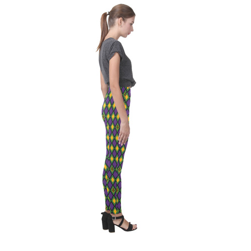 Halloween/Mardi Gras Diamond Pattern Cassandra Women's Leggings (Model L01)