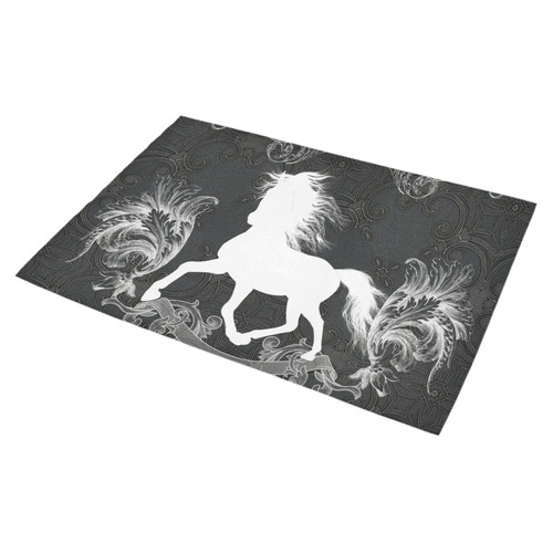 Horse, black and white Azalea Doormat 30" x 18" (Sponge Material)