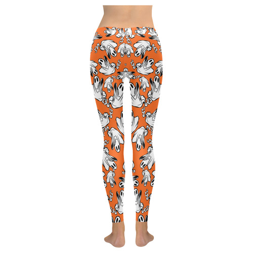 Cute Halloween Ghosts Women's Low Rise Leggings (Invisible Stitch) (Model L05)