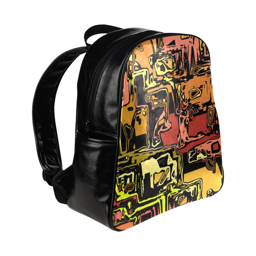 modern abstract 47C by JamColors Multi-Pockets Backpack (Model 1636)