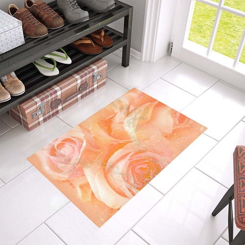 Beautiful roses, Azalea Doormat 24" x 16" (Sponge Material)