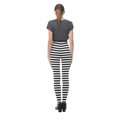 Halloween Black And White Stripes Cassandra Women's Leggings (Model L01)